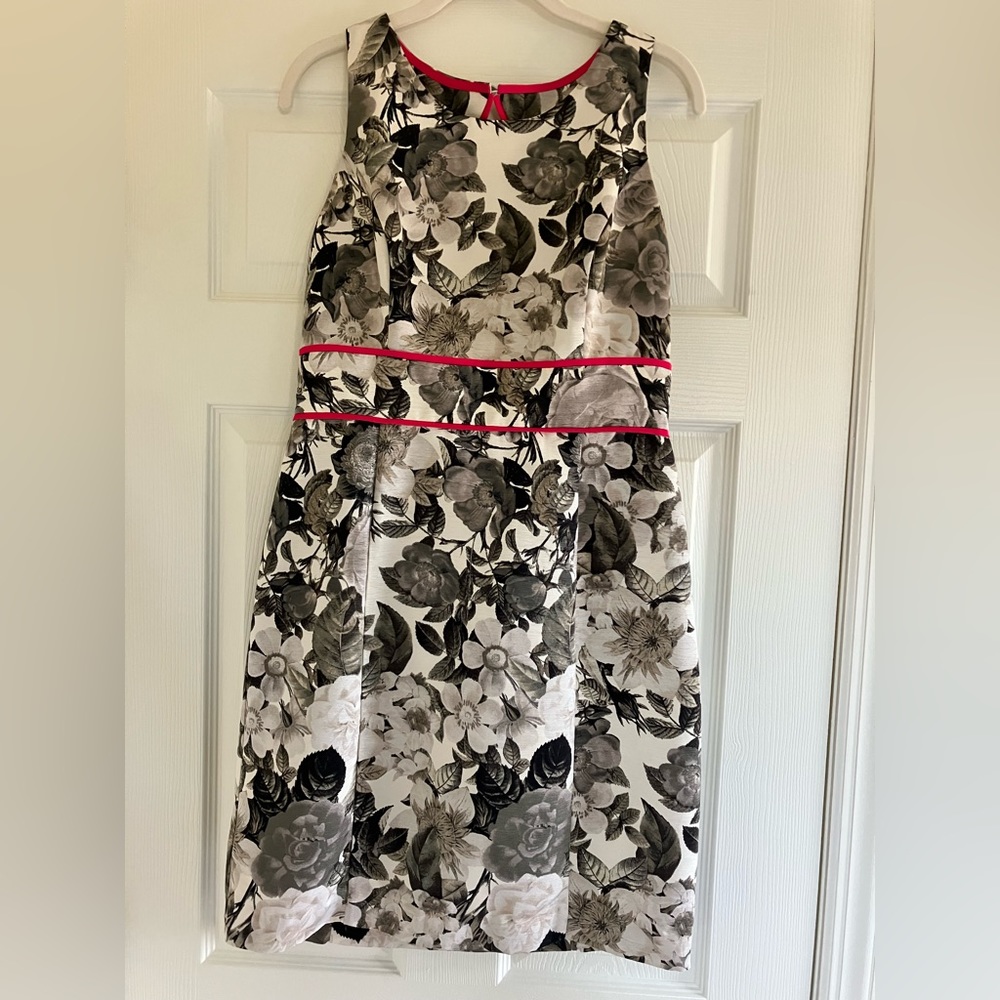 Eliza J Womens Moody Floral Sheath Brocade Dress Size 8